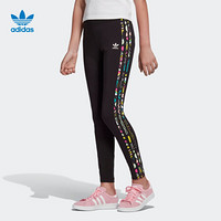 阿迪达斯官方 adidas 三叶草 LEGGINGS SOLID 大童紧身裤EJ5624 黑/多色 164CM