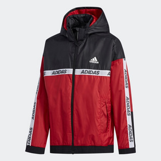 阿迪达斯官方 adidas B SI WB FZHD 小童训练梭织夹克EC9183 栗红 110CM