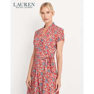 Lauren/拉夫劳伦女装 2020年早秋花卉绉纱迷笛连衣裙60338 600-红色 8