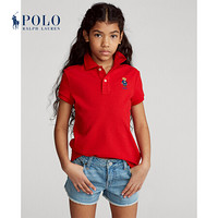 Ralph Lauren/拉夫劳伦女童 2020年春季小熊图案网格网球衫33522 600-红色 S