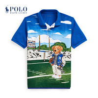 Ralph Lauren/拉夫劳伦男童 2020年夏季橄榄球小熊网布Polo衫33888 400-蓝色 S