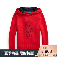 Ralph Lauren/拉夫劳伦男童 2020年春季Big Pony 棉质连帽毛衫32866 600-红色 3/3T