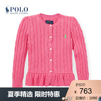 Ralph Lauren/拉夫劳伦女童 2020年夏季绞花荷叶边毛衣33801 650-粉红色 3/3T