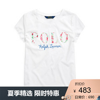 Ralph Lauren/拉夫劳伦女童 2020年春季徽标平纹针织T恤32729 100-白色 XL