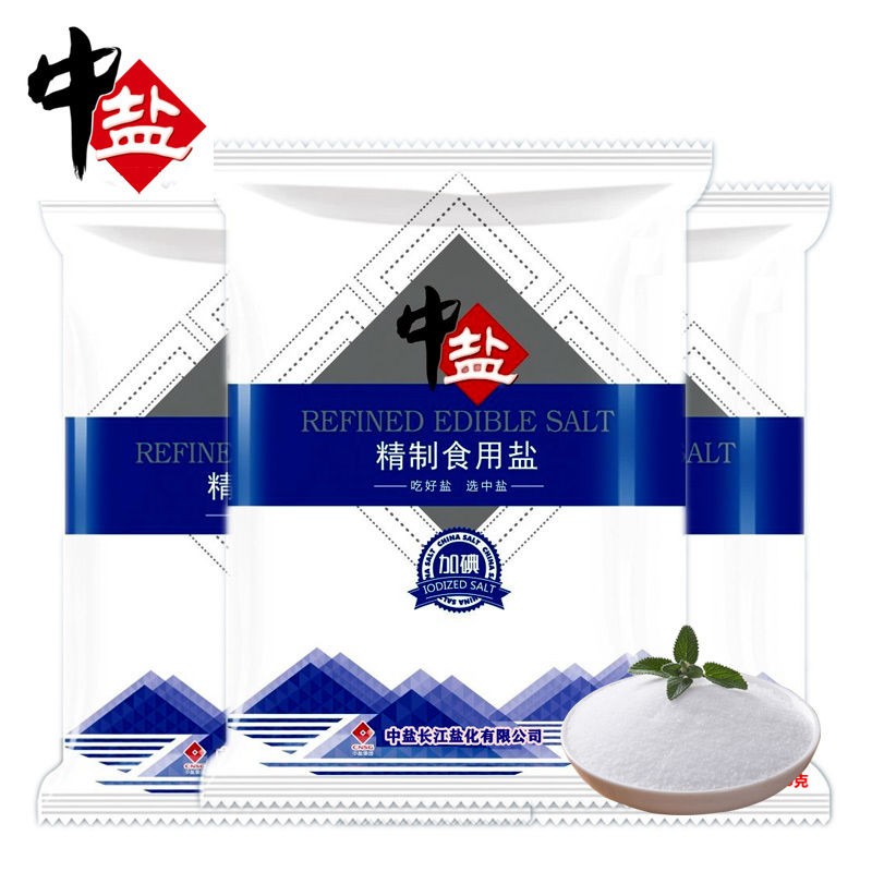 中盐精致食用盐400克6袋