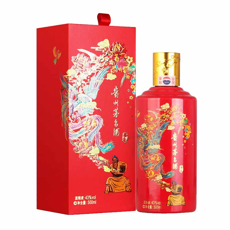 喜宴 中国红 43%vol 酱香型白酒 500ml*6瓶