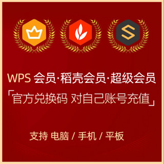 正版WPS超级会员 / WPS会员 / WPS稻壳会员 兑换码 月卡/年卡 PDF转Word WPS 超级会员1年