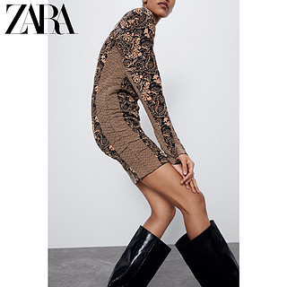 ZARA【打折】女装 褶皱提花连衣裙 01822003626