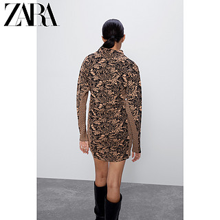 ZARA【打折】女装 褶皱提花连衣裙 01822003626