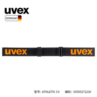 uvex athletic CV滑雪镜德国优维斯雪镜单双板滑雪眼镜适配近视眼镜锐彩视觉防雾防紫外线 哑光黑-蓝.S2