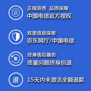 中国电信 电信无限流量卡不限速4G手机卡手机号电话卡自选号码不断网全国通用无限流量上网卡通话卡 （包年卡）19月200G不限速+无需充值免费用1年
