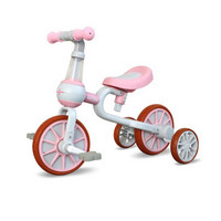 儿童平衡车无脚踏两轮自行车1-3-4岁男女孩滑步车宝宝学步多功能滑行车防侧翻单车 粉色升级版三用
