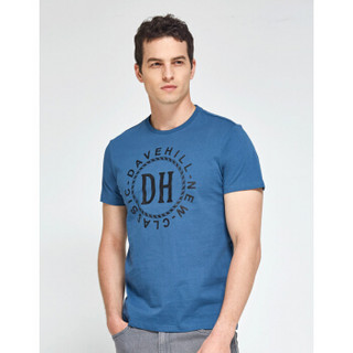大卫山davehill 纯色圆领短袖T恤男夏季新款简约修身半袖 蓝色BU 50/175