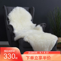 WOOLTARA 羊毛沙发垫皮毛一体组合欧式羊皮毛坐垫学生客厅餐椅垫坐椅办公垫子飘窗垫加厚 白色 180x55cm