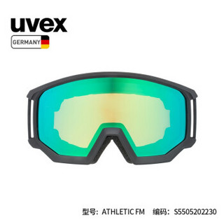 UVEX 优唯斯 滑雪镜 uvex athletic FM5505202230 哑光黑-绿.S2