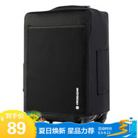 CROSSGEAR旅行箱套可延伸行李箱套20英寸拉杆箱套防刮弹性贴合保护套 黑色 含证件袋水壶袋15.6英寸电脑袋