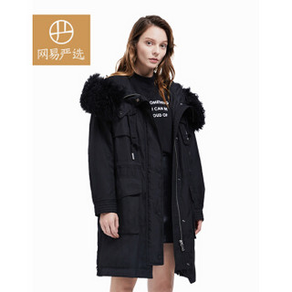 网易严选 女式派克羽绒服 黑色 M（165/88A）