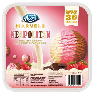 玛琪摩尔新西兰进口冰淇淋Muchmoore大桶网红冷饮雪糕生鲜冰激凌 那不勒斯三色（香草、草莓、巧克力）