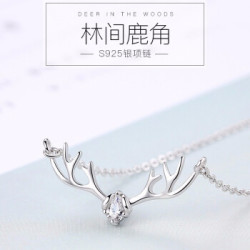 项链锁骨链鹿角吊坠
