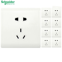 施耐德开关插座面板 丰尚系列白色开关插座10A五孔二三插 电源插座 10只装