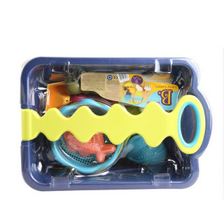 比乐（B.） B.Toys 儿童沙滩玩具宝宝水桶玩沙挖沙风车沙铲沙耙小车玩具套装六一儿童节礼物 沙滩装卸车-海军蓝