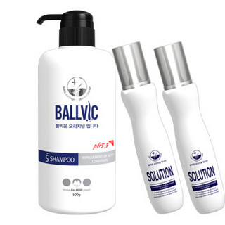 BALLVIC 男士洗护套装 三件套（洗发水500g+营养水50g*2）修护滋养 无脱发成分 博碧