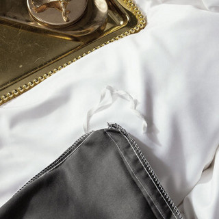 诺塔纯色丝滑四件套AB版面单双人床夏季冰丝裸睡四件套床上用品 白-灰 1.2m床(被套160*210cm)