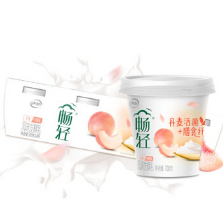 伊利 畅轻 白桃味 100g*4 纤酪乳小纤杯 丹麦进口活菌 膳食纤维 低温酸奶酸牛奶 风味发酵乳