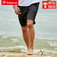探路者(TOREAD) 短裤男士休闲裤速干裤夏户外运动休闲轻薄吸汗五分裤 男-黑色 () L