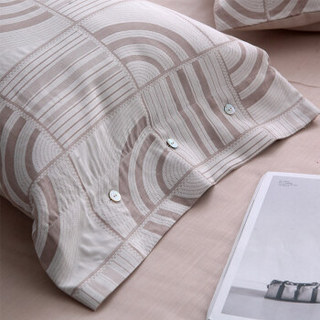 WOOLTARA 天丝套件床上四件套色织提花简约床单被套四件套床上用品 希曼*卡 1.5米床（被套200*230cm）