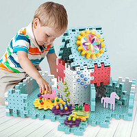儿童塑料齿轮积木拼装益智力宝宝4男女孩1-3-6周岁蘑菇钉拼插玩具