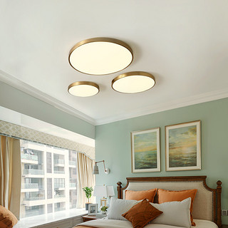 希尔顿北欧客厅卧室房间全铜吸顶灯现代简约led阳台走廊过道灯具