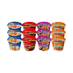 康师傅方便面开心桶整箱装红烧*3+酸菜*3+香辣*3+鲜虾*3泡面