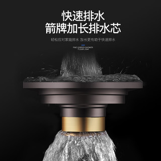 ARROW箭牌卫生间防臭地漏洗衣机两用淋浴房浴室厕所黑色隐形防虫铜地漏