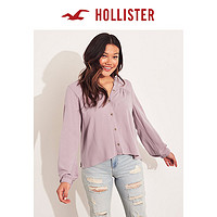 Hollister潮流长款男友风纽扣式衬衫 女 106346-1