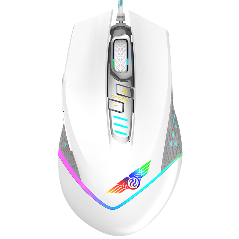 NEWMEN 新贵 GX1000-S 有线鼠标 4000DPI RGB 白色