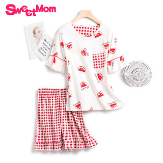 SWEET MOM 金孕阁 月子服夏季薄款孕妇哺乳睡衣吸汗产后春秋产妇短袖家居喂奶衣套装
