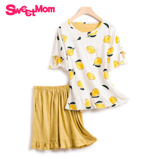 SWEET MOM 金孕阁 月子服夏季薄款孕妇哺乳睡衣吸汗产后春秋产妇短袖家居喂奶衣套装