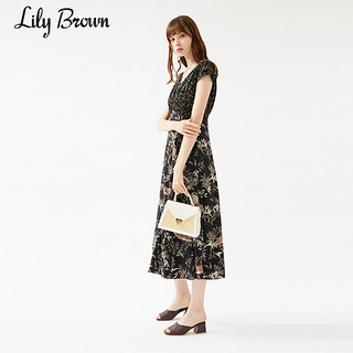 Lily Brown2020春夏新品 法式优雅复古花卉印花连衣裙LWFO202049