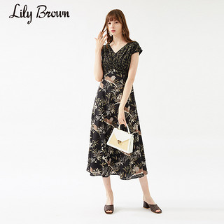 Lily Brown2020春夏新品 法式优雅复古花卉印花连衣裙LWFO202049