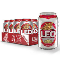 京东PLUS会员：LEO豹王 泰国原装进口 纯麦啤酒 330ml*24听装