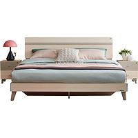 QuanU 全友 家居简约现代卧室家具套装北欧风1.8米1.5米双人床人造板板式床106305S