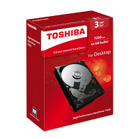 TOSHIBA 东芝 台式机硬盘 3TB（PMR、7200rpm、64MB）P300