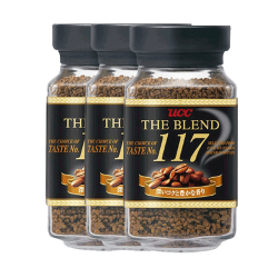 UCC 117冻干速溶纯黑进口咖啡粉 90g*3瓶装