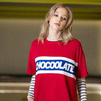 : CHOCOOLATE女装短袖连衣裙夏季潮流休闲印花1869XCC
