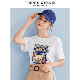 TeenieWeenie小熊夏季新款简约女装字母贴图休闲宽松韩版短袖T恤