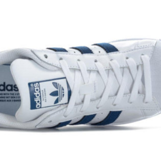 adidas 阿迪达斯 Superstar 男士贝壳头板鞋 White Navy UK3.5