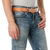 Levi's李维斯商场同款男士浅棕色牛皮革针扣腰带77134-1760