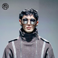 MUJOSH 木九十 新款蝶形镂空墨镜立体设计时尚个性太阳镜SM1920231 军绿色