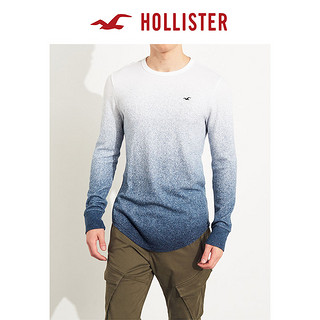 Hollister春季长款潮流弧形下摆华夫格长袖 T恤 男 301842-1